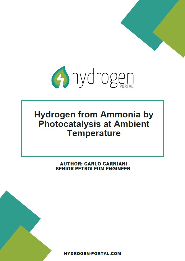 Hydrogen from Ammonia by Photocatalysis at Ambient Temperature